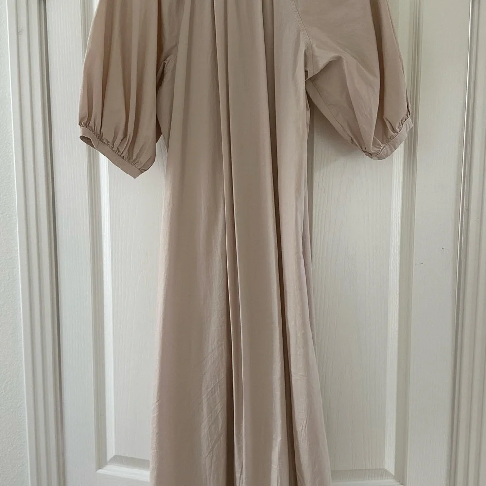 Staud beige button down midi/maxi dress L - Picture 6 of 6